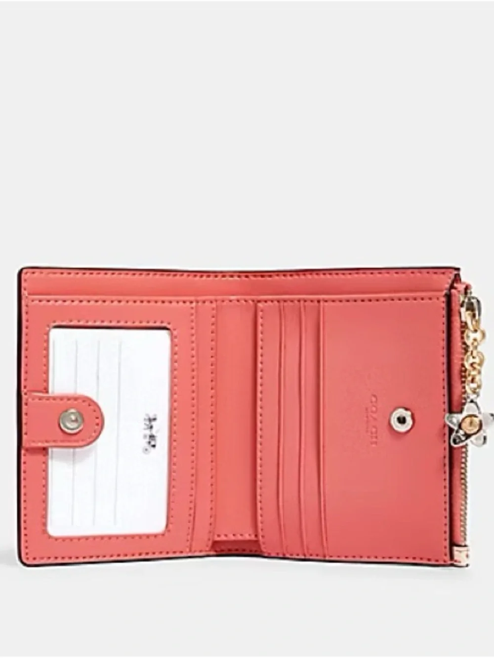COACH SNAP CARD CASE WITH BUNNY SCRIPT PRINT